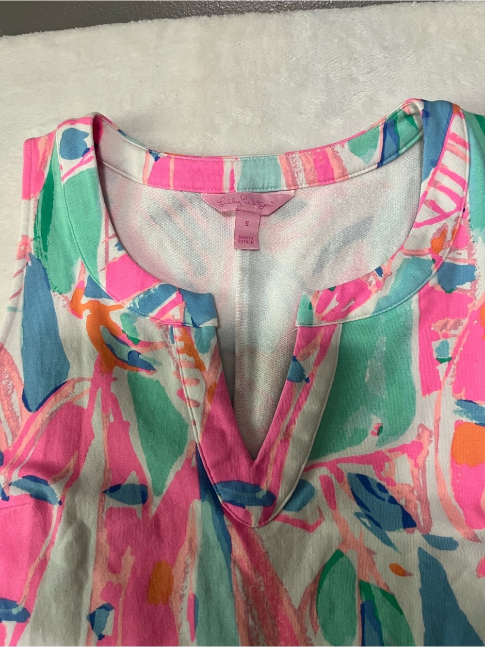 Lilly Pulitzer Small Pink Tropical Print Sleeveless Shift Dress Resort Preppy - Picture 4 of 9